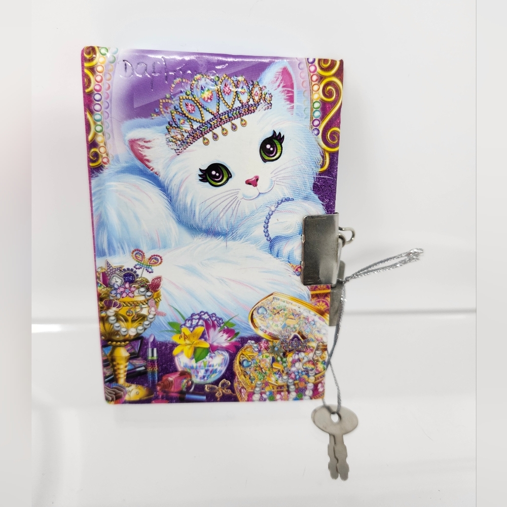Lisa Frank Journal Purple and White Cat Wallet